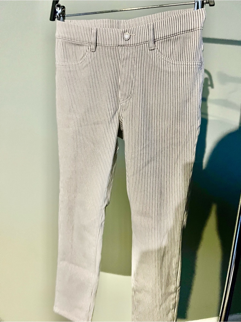 Slim Fit Men’s Striped Corduroy Pants - Cream
